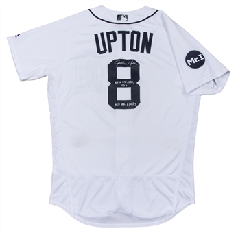 2017 Justin Upton Game Used & Signed Detroit Tigers Home Jersey Used In 5 Games For 3 Home Runs (MLB Authenticated, MEARS A10 & Beckett)